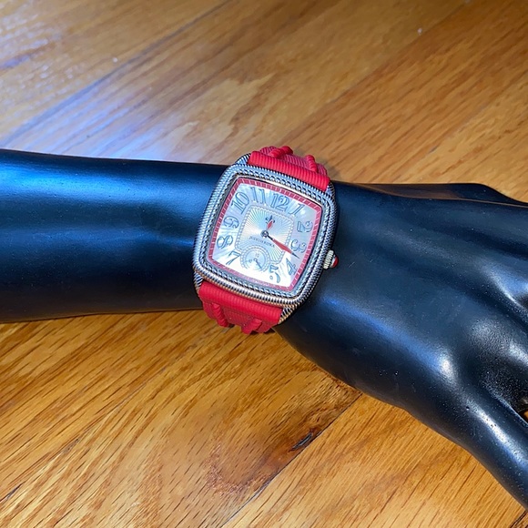 Judith Ripka Silicone Band Dual Time Watch - Picture 2 of 9